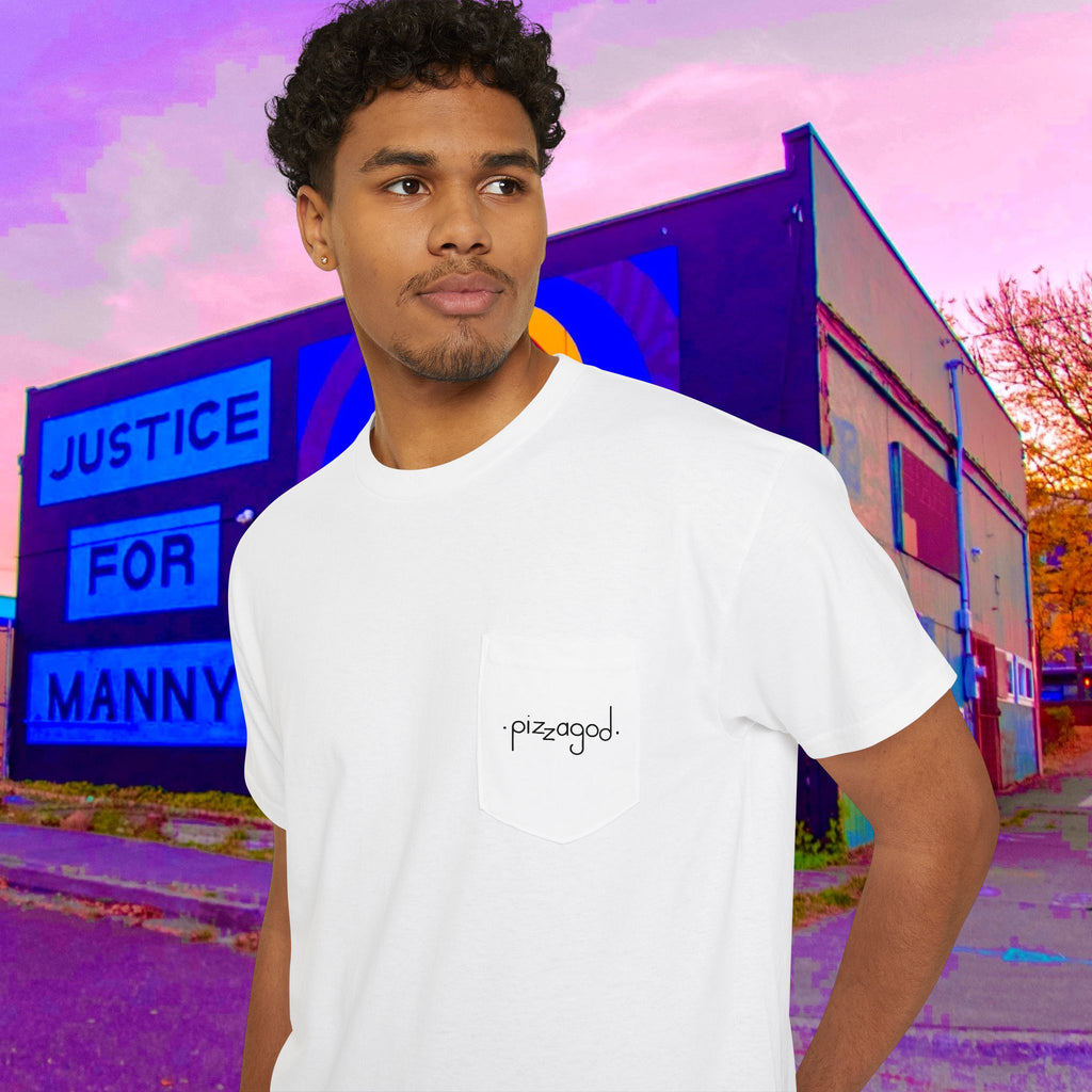OG pizza Pocket Tee white
