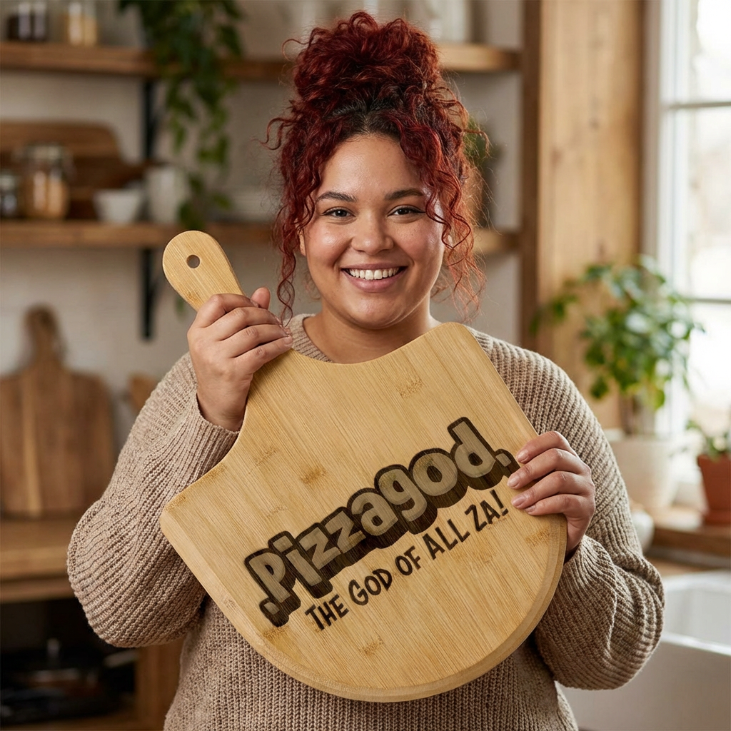 God of All Za Bamboo Pizza Paddle