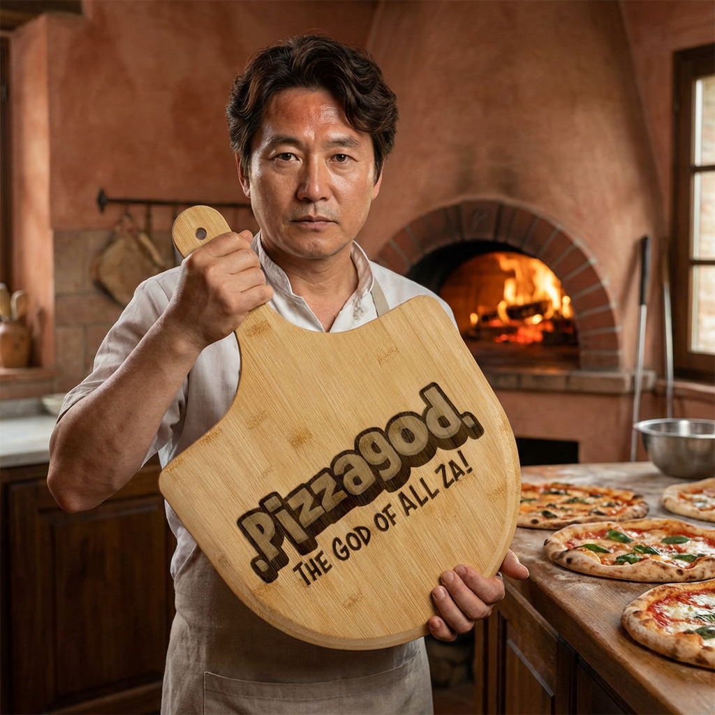 God of All Za Bamboo Pizza Paddle