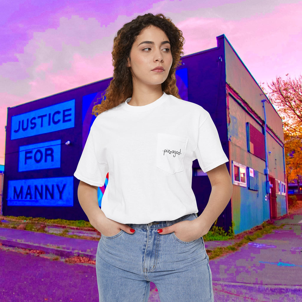 OG pizza Pocket Tee white